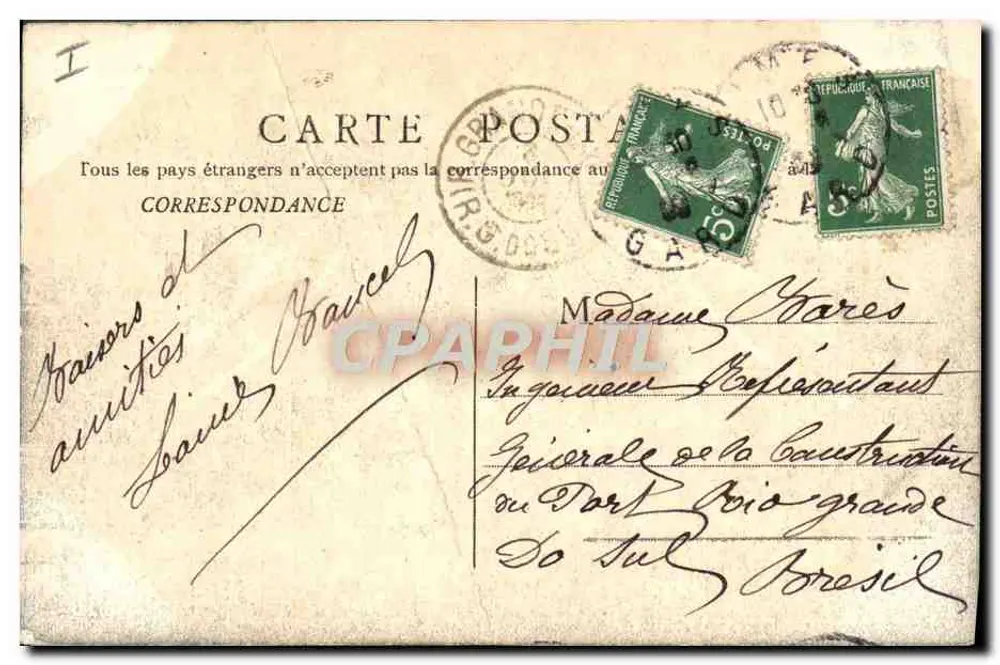 Nîmes — Le Théâtre — Éditeur F. Chalon-Saons - Verso