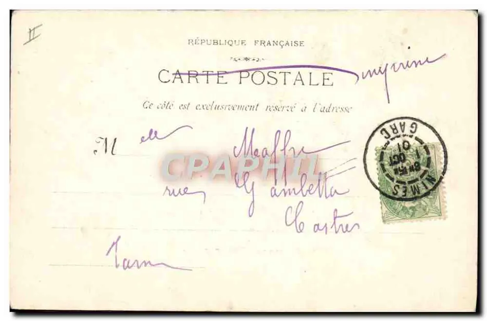 Nîmes - O Teatro — 1907 — Fot. Lacour Marseille - Verso