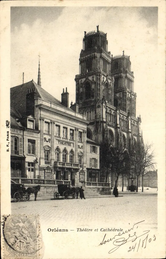 Orléans — Theater und Kathedrale — B. F. Paris, n° 241703 - Vorderseite