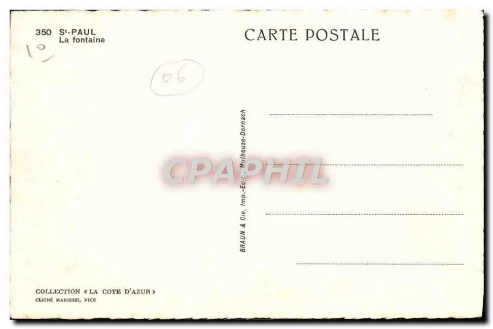 Saint-Paul-la-Roche — A fonte — BRAUN & Cie, Imp.-Édit. Mulhouse-Dormach - Verso