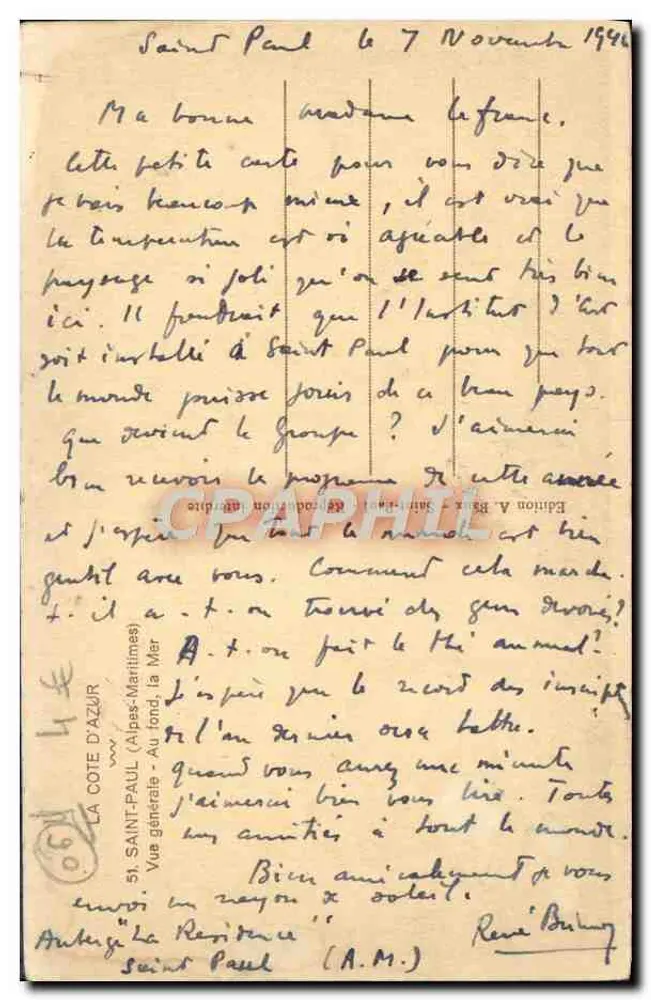 Saint-Paul - Vista geral - Edição A. Baux - Verso