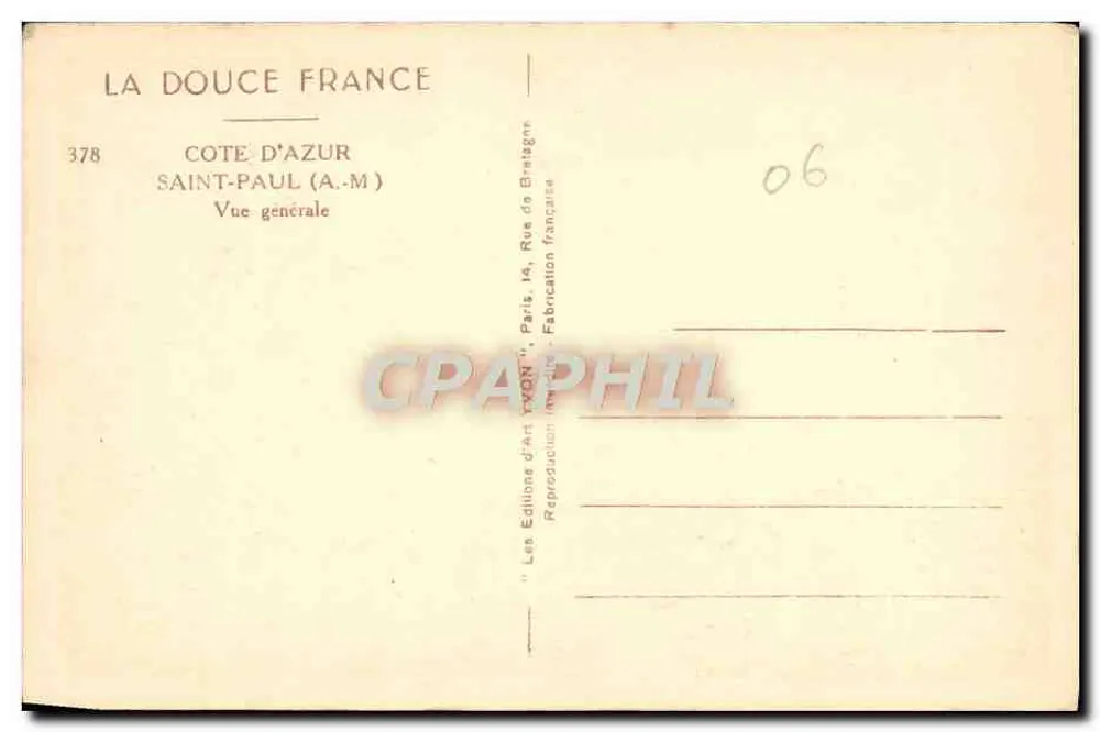 Saint-Paul (A.M.) — Vista geral — La Douce France, n°378 - Verso