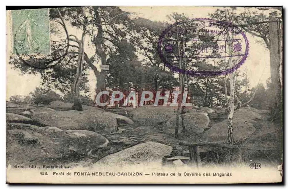 Wald von Fontainebleau-Barbizon — Plateau der Höhle der Brigands — Verlag Siron, n°453 - Vorderseite