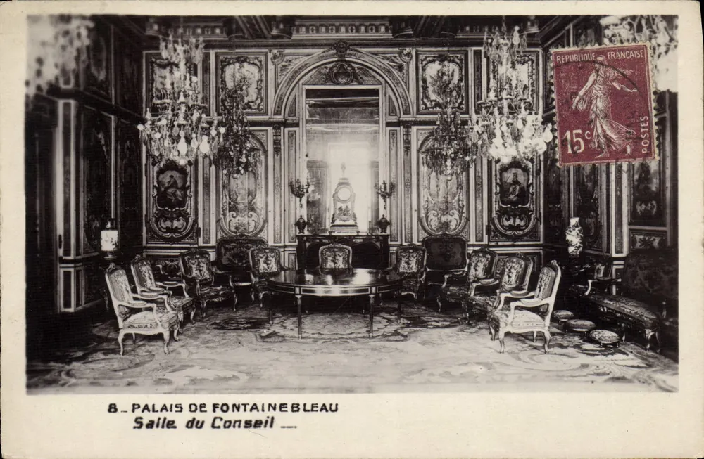 Palast von Fontainebleau — Sitzungssaal — Verleger: Palast des Louvre - Vorderseite