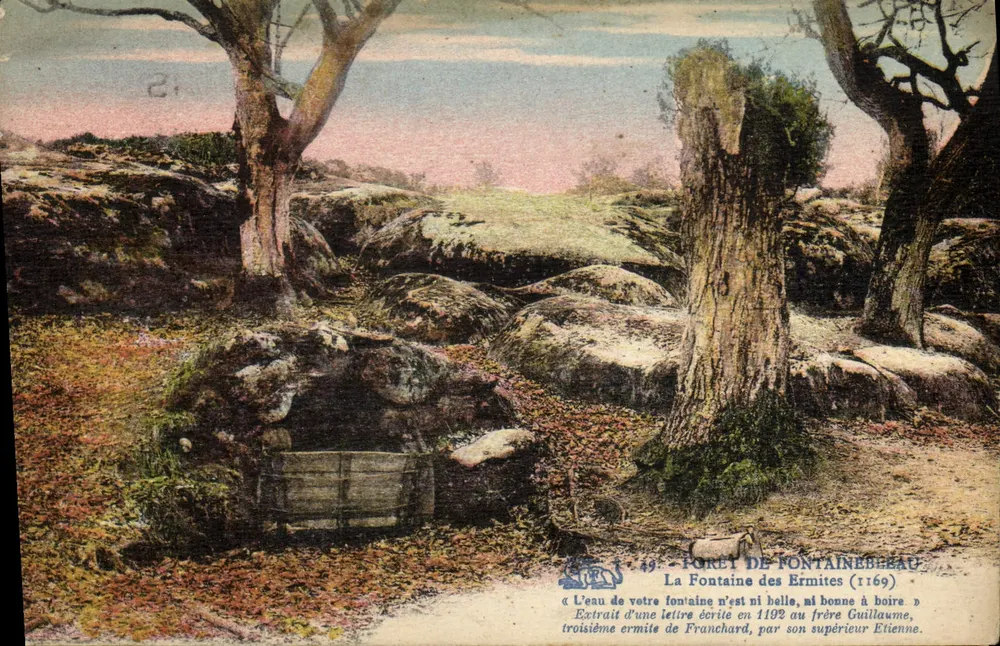 Forêt de Fontainebleau — La Fontaine des Érmites — anonymer Verlag, Nr. 49 - Vorderseite