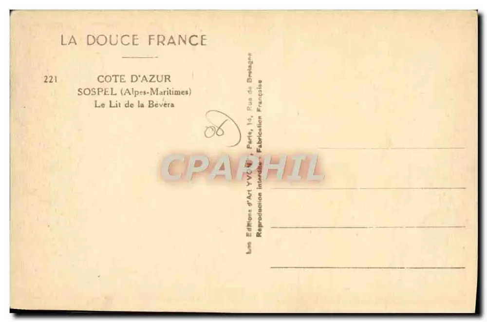 O Leito da Bévera — Costa Azul (Alpes-Maritimes) — Edições SOSPEL - Verso