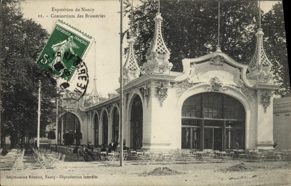Exposition de Nancy — Consortium des Brasseries — Imprimeries Réunies, Nancy - Recto