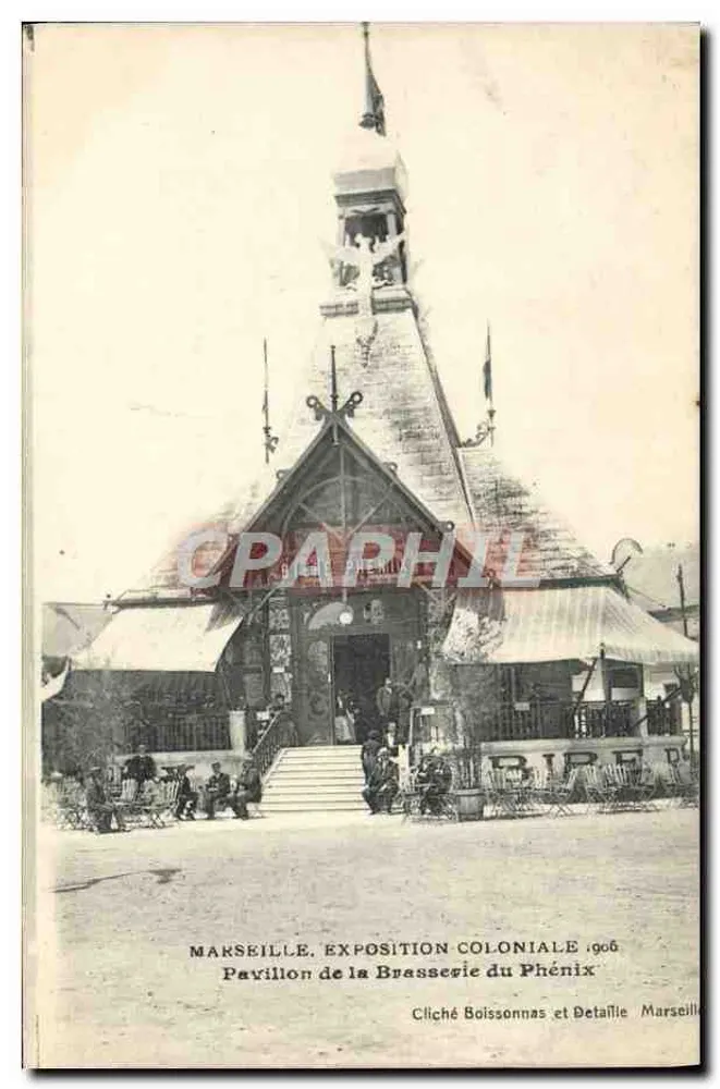 Marseille, Kolonialausstellung 1906 — Pavillon der Brasserie du Phénix — Photograph Boissonnas et Détaille - Vorderseite
