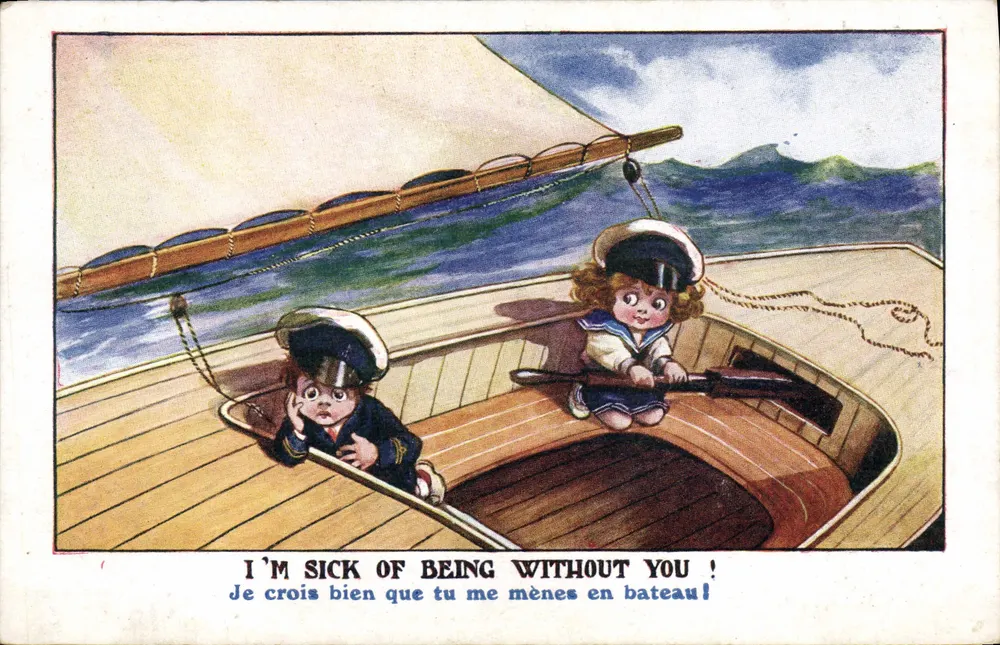 Dois crianças em barco — Inter-Art Co. — Série 'Comico' — 1905 - Frente