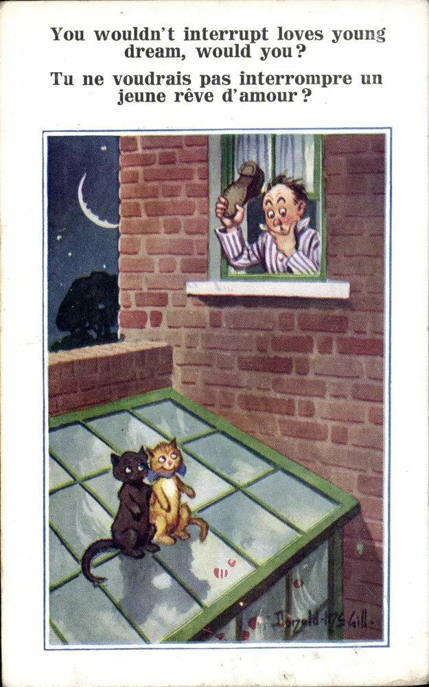 Zwei Liebende — Nacht Szene mit Mann auf der Terrasse — Inter-Art Co. COMIQUE Serie n°4171 - Vorderseite