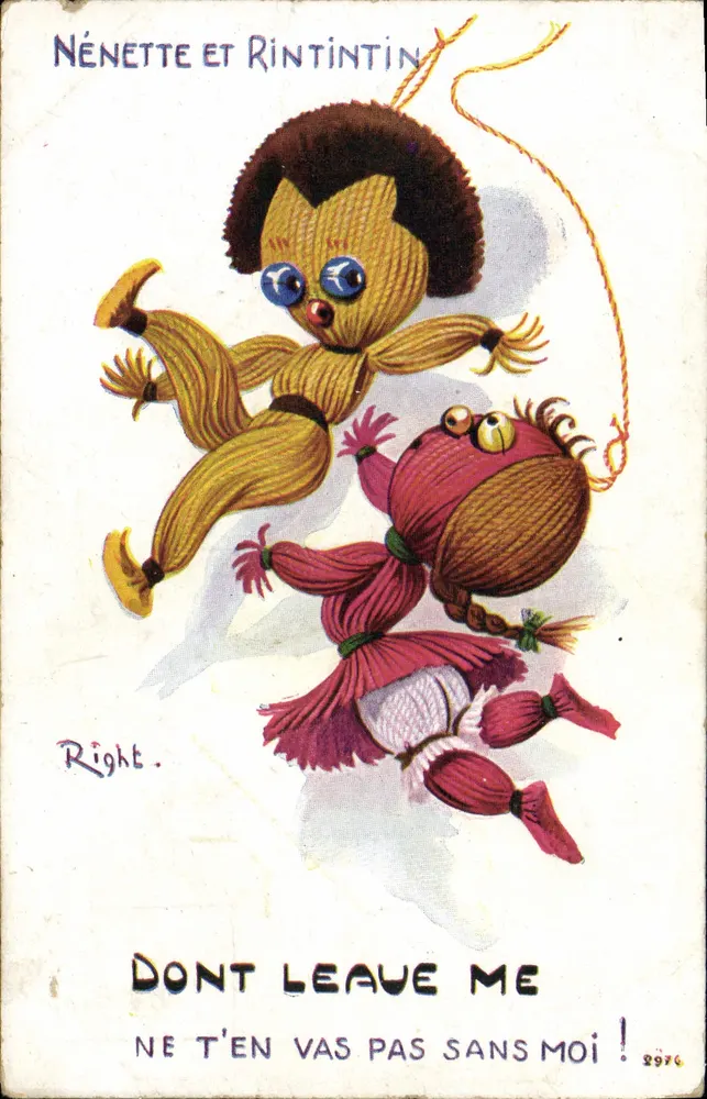Nénénette i Rintintin — zabawki z tkaniny — Prawy, nr 2976 - Awers