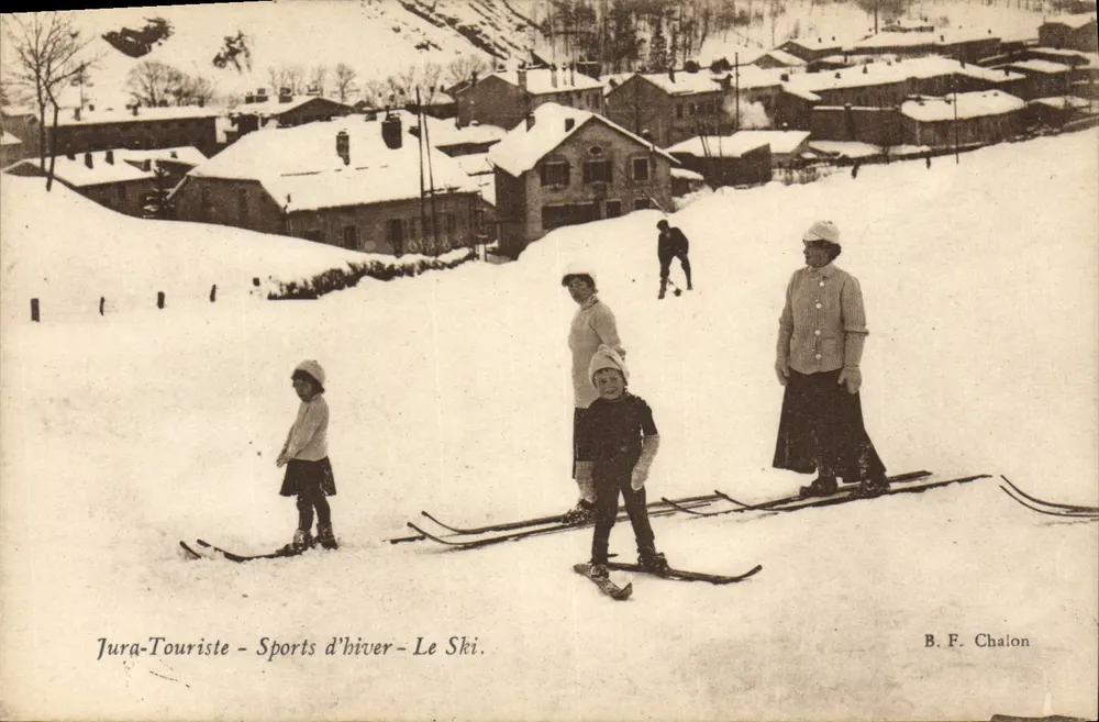 Jura-Tourist - Winter-Sport - Das Skifahren. - B. F. Chalon - Vorderseite