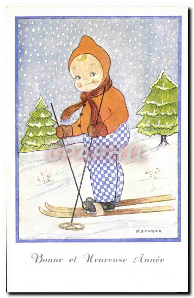 Kind auf Ski — M.B. COOPER — Photo-Chrom-Ausgabe - Vorderseite