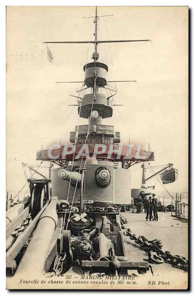 Geschützturm von 305 mm gekoppelten Kanonen — Marine Militär — ND Fotografie n° 357 - Vorderseite