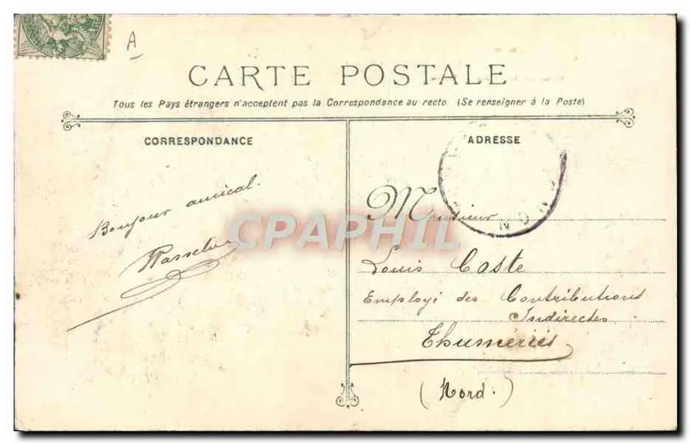 Panzerkreuzer Escadre Iena nach der Explosion vom 12. März 1907 — (200 Opfer) — Verlag: G. Marius Bara — Toulon, Nr. 224 - Rückseite
