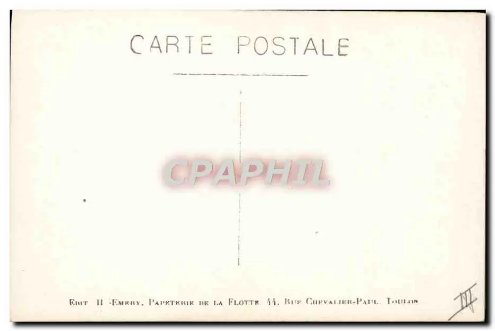 Flota — okręty wojenne na morzu — wydawca H. Emry, Papeterie de la Flotte, Toulouse - Rewers