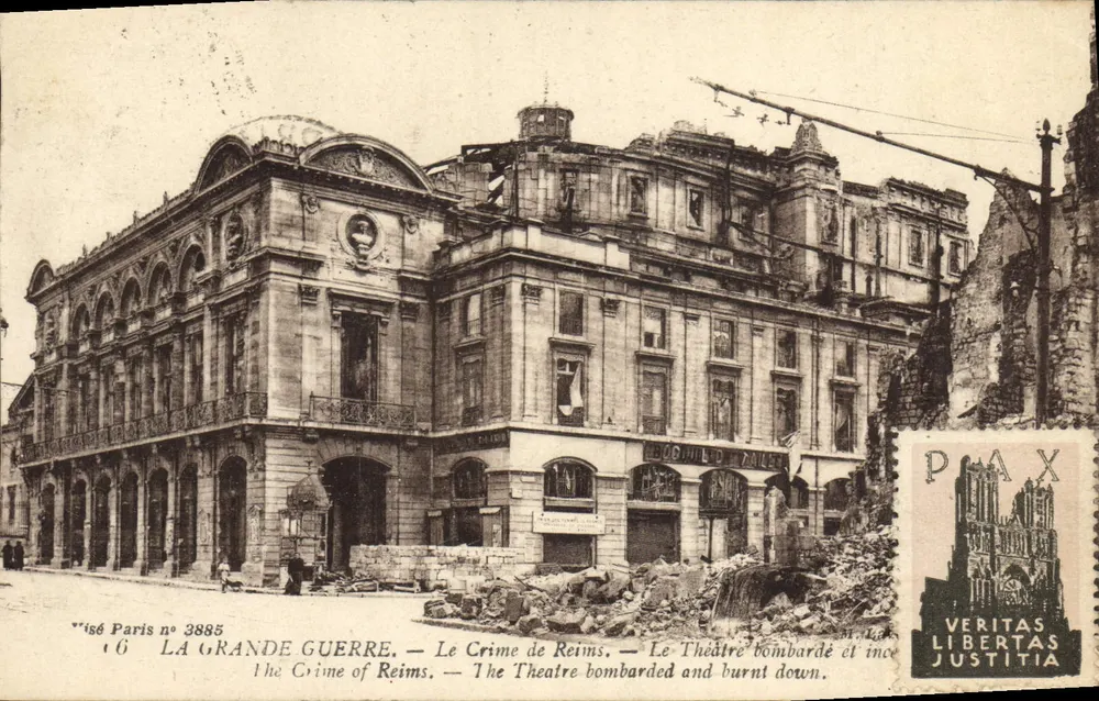 Das Theater von Reims — Der Verbrechen von Reims — Der Große Krieg — Verlag: Levé, fils et Cie, Paris — n° 3885 - Vorderseite