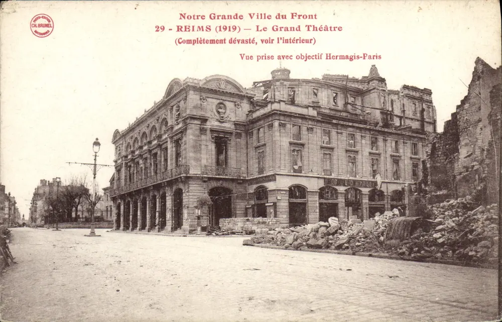 Reims — Das Grand Theatre vollständig zerstört — CH. BRUNEL - Vorderseite