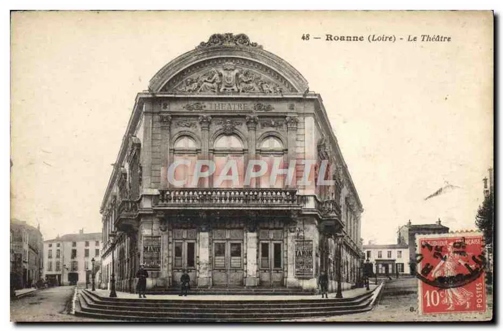 Roanne (Loire) - O Teatro — editor Manon, n°48 - Frente