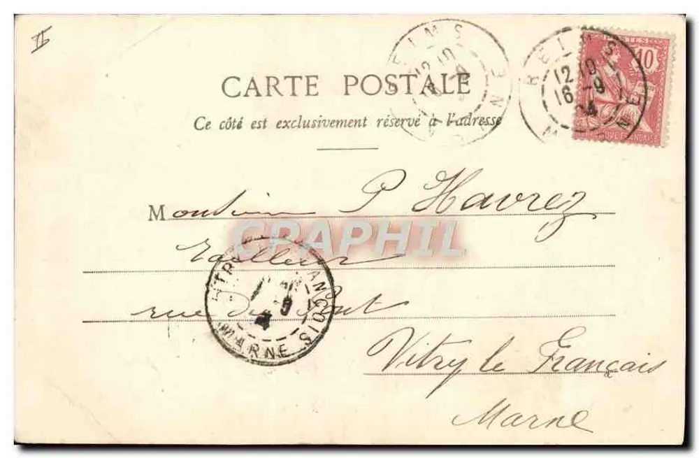 Reims - O Teatro — editor desconhecido, n° de série 4 - Verso