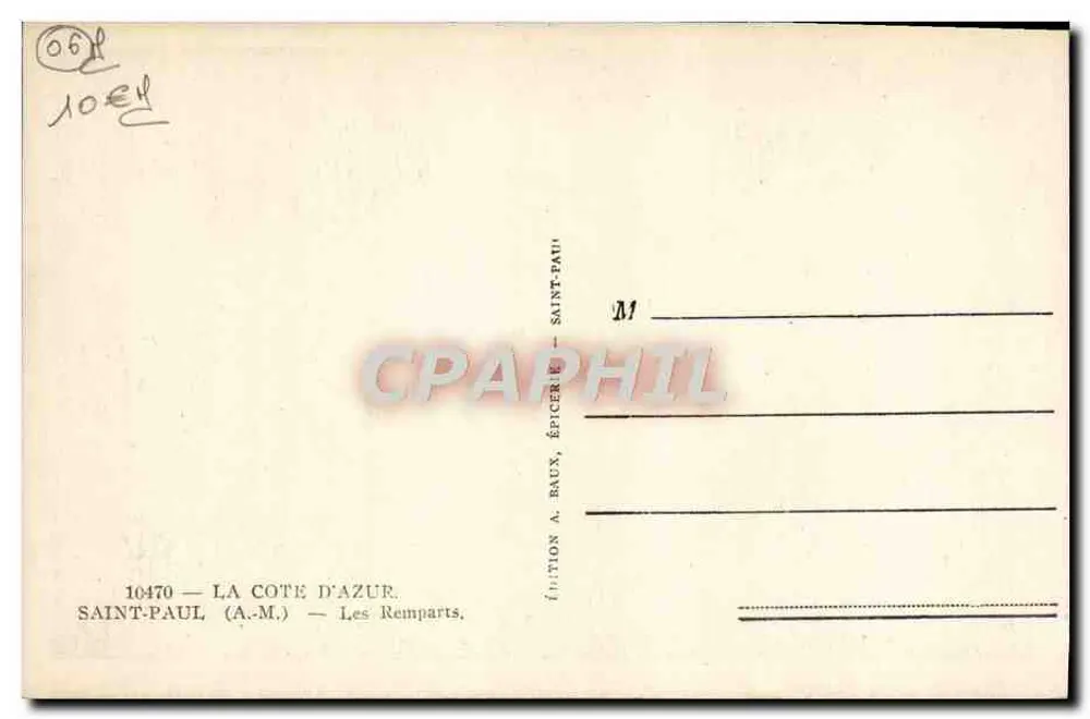 Saint-Paul (A.M.) — Os Muros — Edição A. Baux - Verso