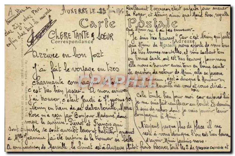 Auxerre — La Prigione dipartimentale — Toulor, editore — Auxerre. - Verso