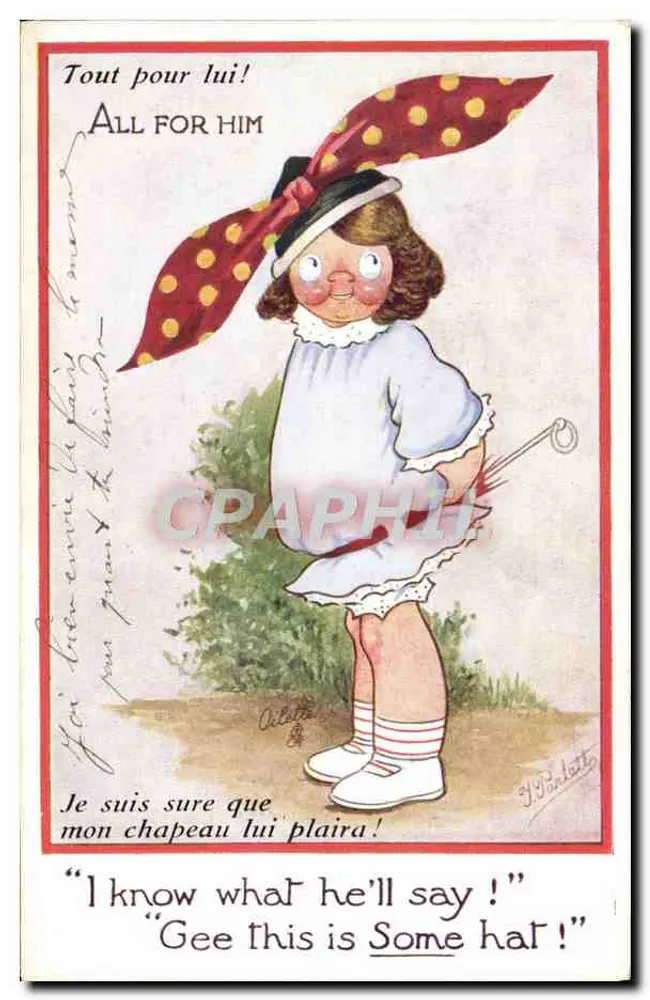 Mädchen mit Hut mit Punkten — Tuck's Post Card n°8493 — Raphael Tuck & Sons - Vorderseite