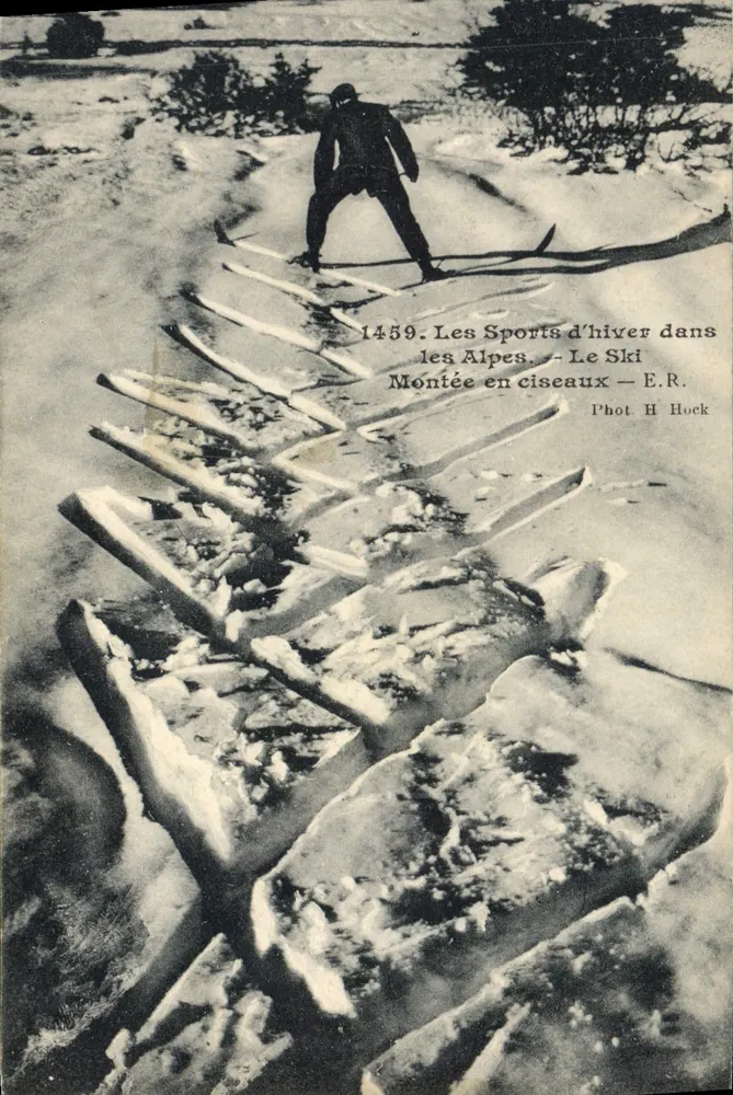 스키 스로틀 오르기 — 겨울 스포츠 알프스 — 사진 H. Hock — 번호 1459 - 앞면