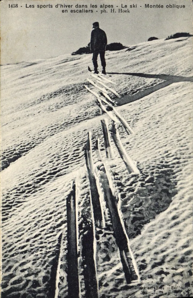 Winter-Sport in den Alpen — Skifahren — Schräg aufwärts — ph. H. Hoek — n° 1458 - Vorderseite