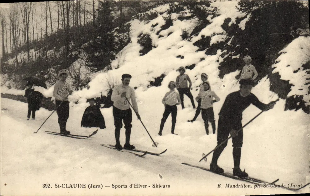 St-CLAUDE (Jura) — Winter-Sport - Skifahrer — F. Mandrillon, ph. St-Claude (Jura) - Vorderseite