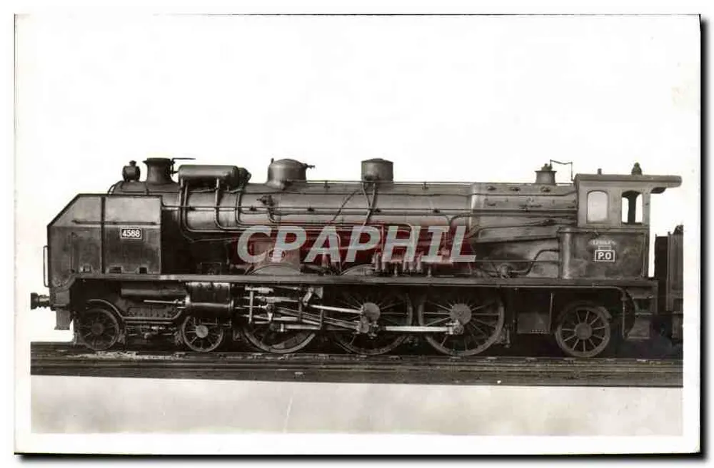 Locomotiva a vapor com superaquecimento Schmidt — P.O. Midi n°4588 — Edições F. Fleury, Paris - Frente