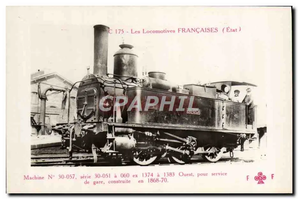 Locomotiva francesa n° 30-057 — série 30-051 a 060 — editor F. Fleury, Paris - Frente