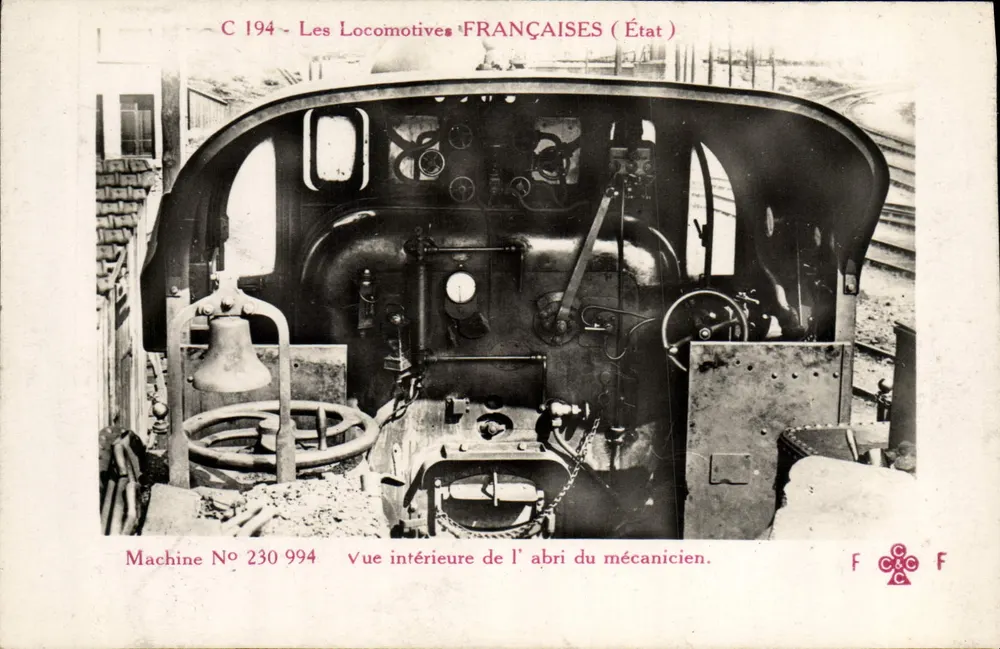 Innenansicht des Maschinistenabriegs — Maschine Nr. 230 994 — Französische Lokomotiven (Staat) - Vorderseite