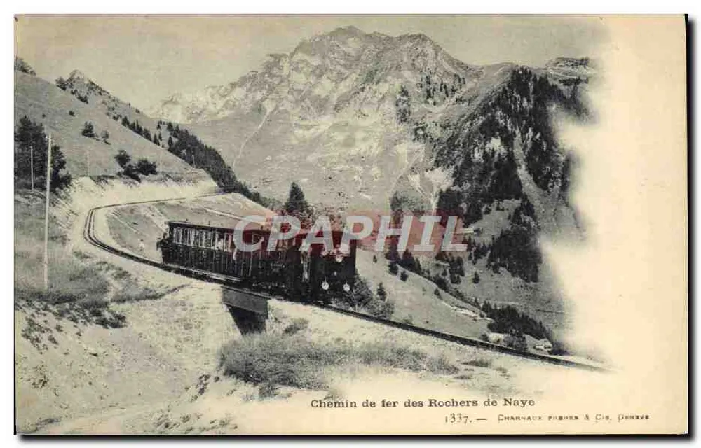 Bahn der Rochers de Naye — Bergbahnansicht — Channaux Frères & Cie, Genf, Nr. 1337 - Vorderseite