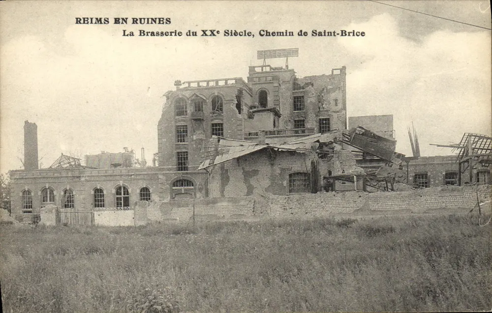 Reims in Ruinen — Die Brasserie des 20. Jahrhunderts, Saint-Brice Straße - Vorderseite