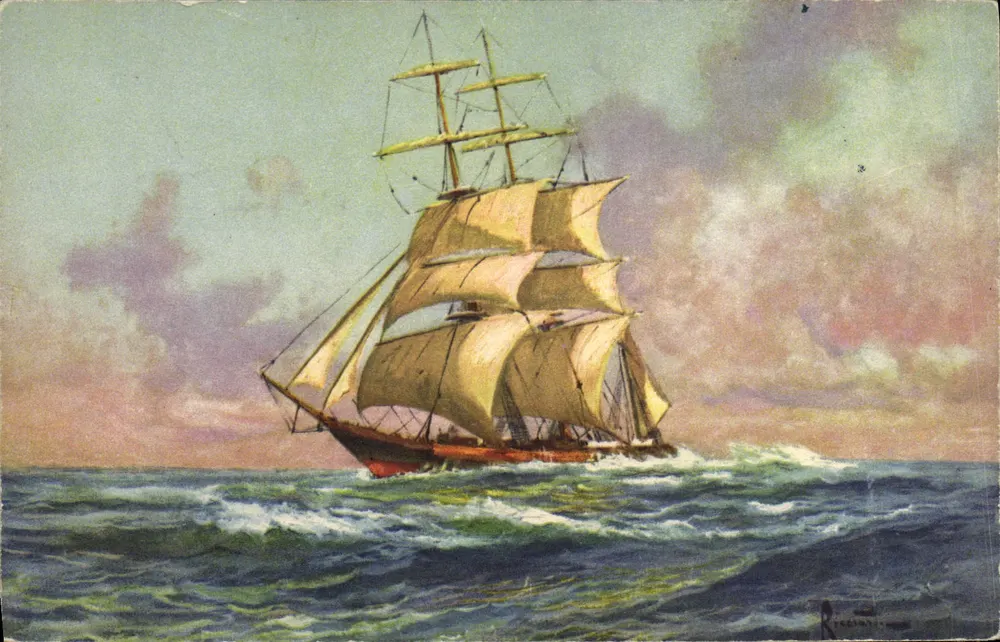 Navio a vela — mar agitado — editor STF, n° 56 - Frente