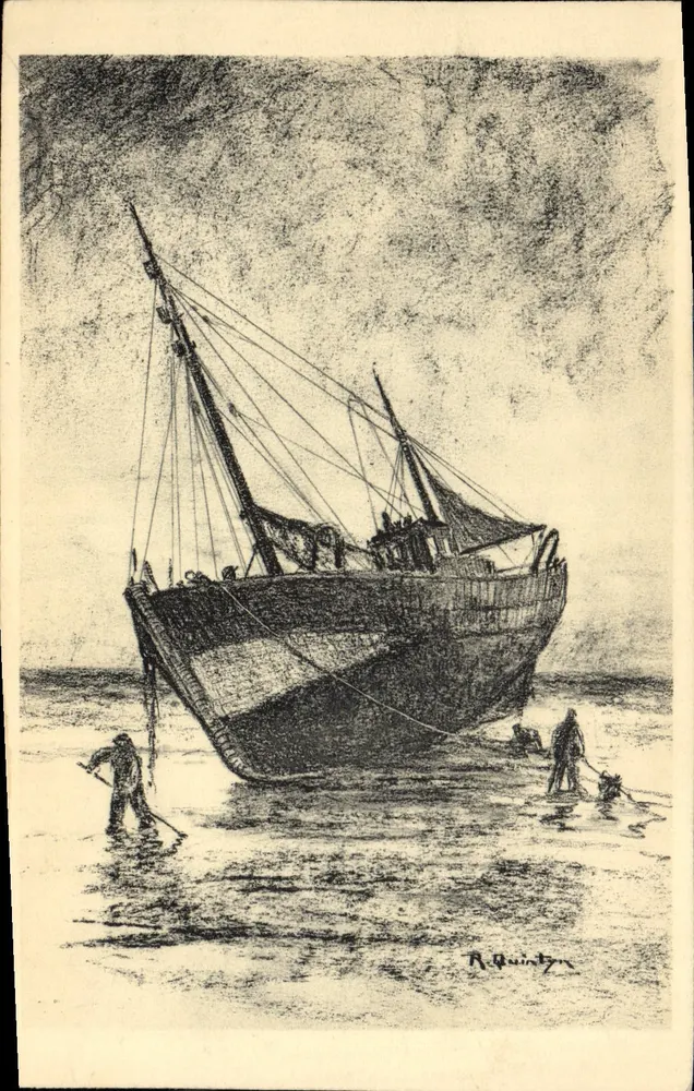 Fischboot an der Küste — belgische Küste — Edition d'Art, Thill, Brüssel, Nr. 511 - Vorderseite