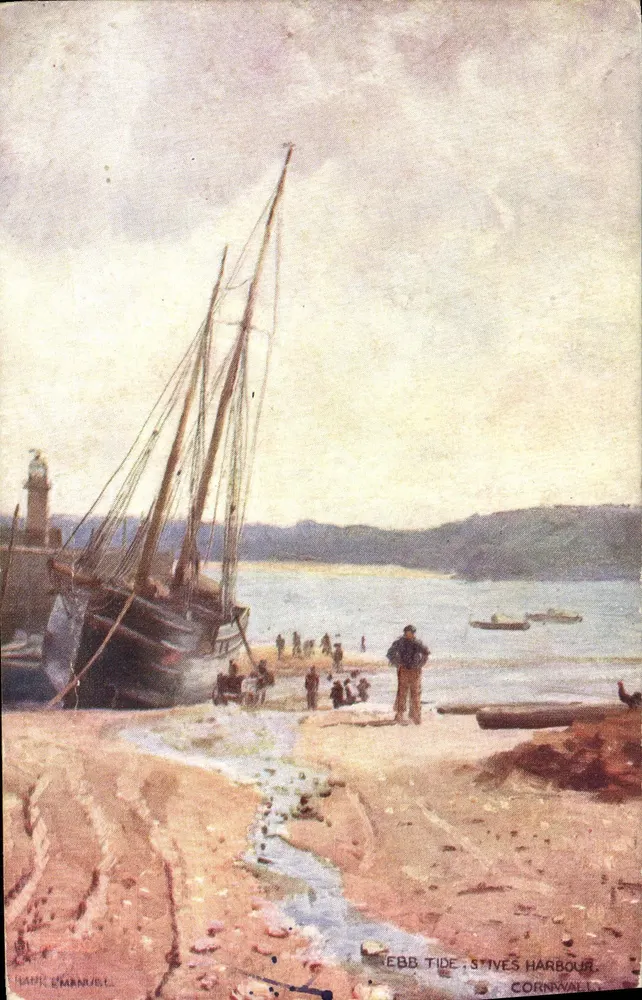 St Ives Harbour — marée descendante — éditeur Raphael Tuck & Sons - Awers