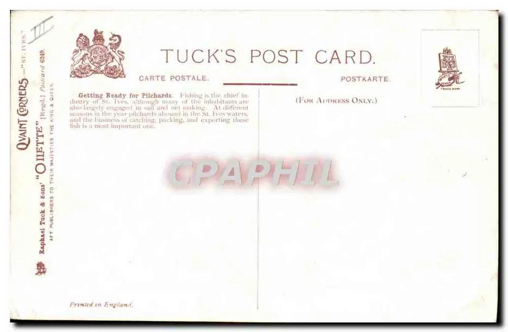 St Ives Harbour — marée descendante — éditeur Raphael Tuck & Sons - Rewers