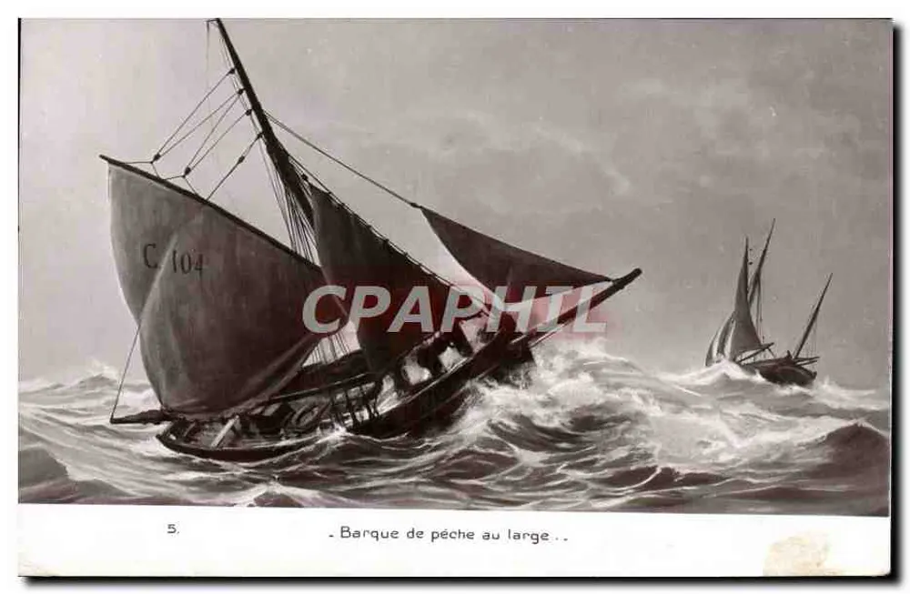 Fischboot auf See — C. 104 - Vorderseite