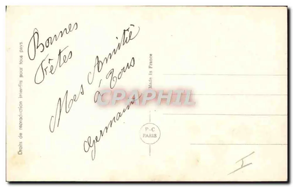 Je Voudrais... — Poema de amor — P-C Paris n°2632 - Verso