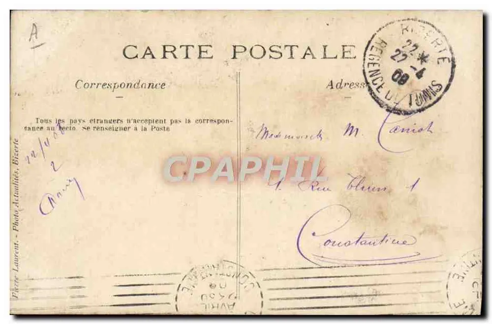 Militärschiff — Tunesien — Verlag Pierre Laurent - Rückseite