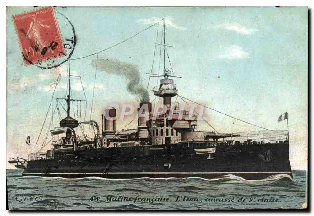 Félix — Detalhe do cruzador de 2ª classe Téna — Marinha francesa - Frente