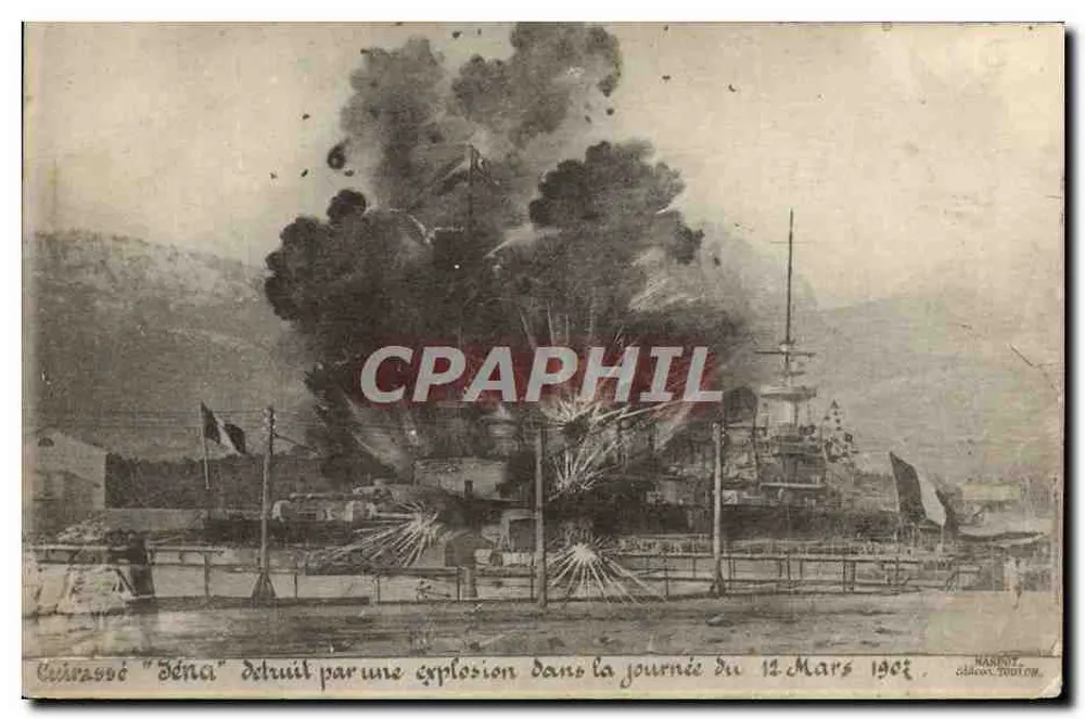 Kreuzer "Déna" zerstört durch eine Explosion — 12. März 1902 — Verlag NARDOZ, Salon-Tourne - Vorderseite