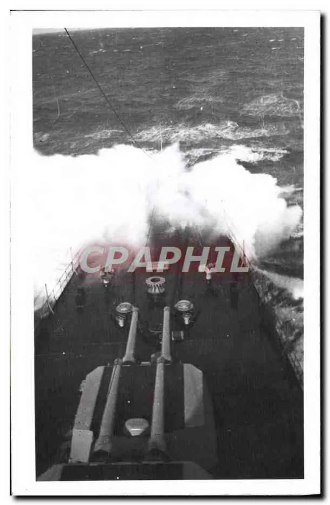 Canhão de um navio de guerra no mar — Editor H. EMERY, Toulon - Frente