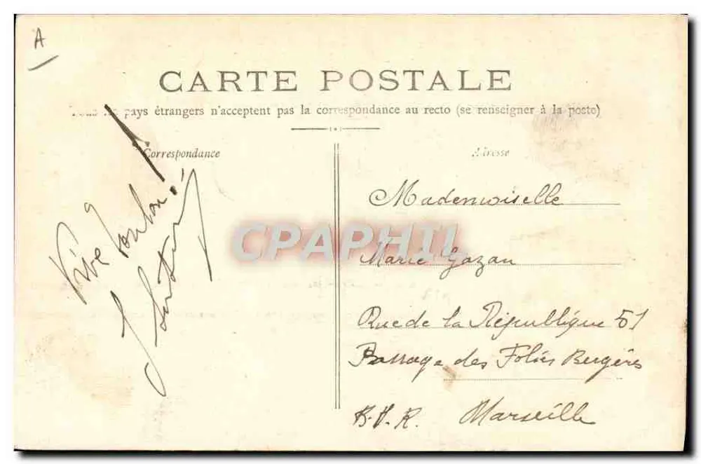Navio de guerra IÉNA — Cuirassado de escadra — Marinha Francesa — Antes da explosão em 12 de março de 1907 — N° 326 - Verso