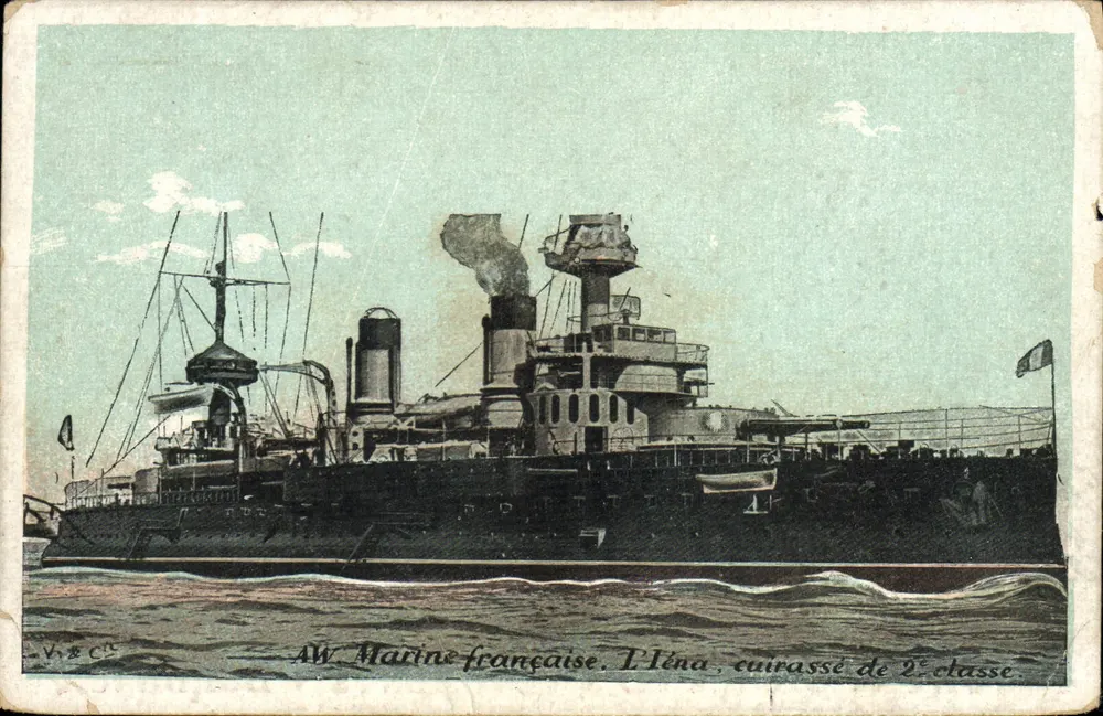 Bateau de guerre français — Le Pléna, cuirassé de 2e classe — éditeur V. & C. sur la carte - Vorderseite
