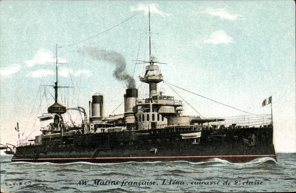 L'Éna — encouraçado de 2ª classe — Marinha francesa — editor L.V. & Cie - Frente