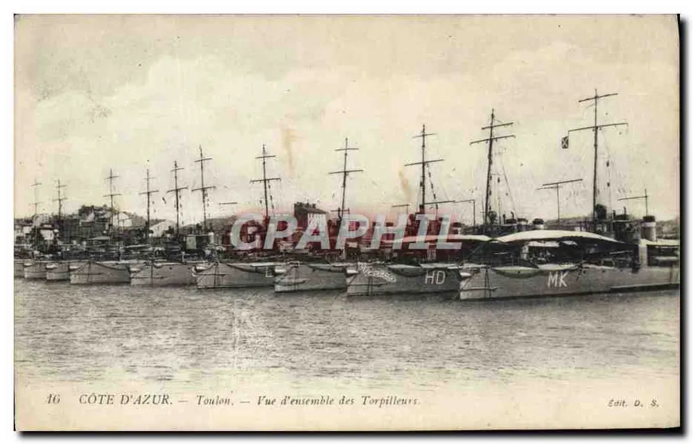 Toulon — Übersicht der Torpilleurs — Edit. D. S. - Vorderseite