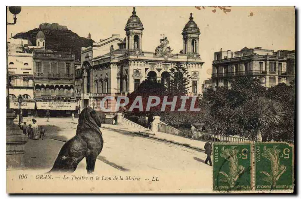 Oran — Das Theater und der Löwe des Rathauses — LL - Vorderseite